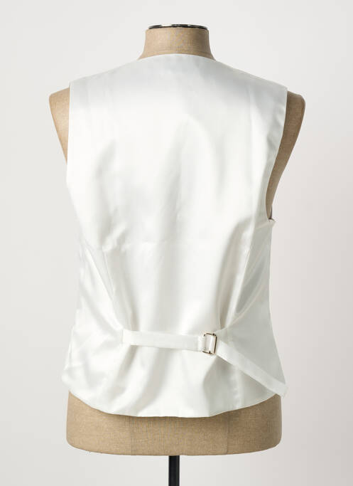 Gilet sans manche effet matière satinée blanc GREGE CREATION homme