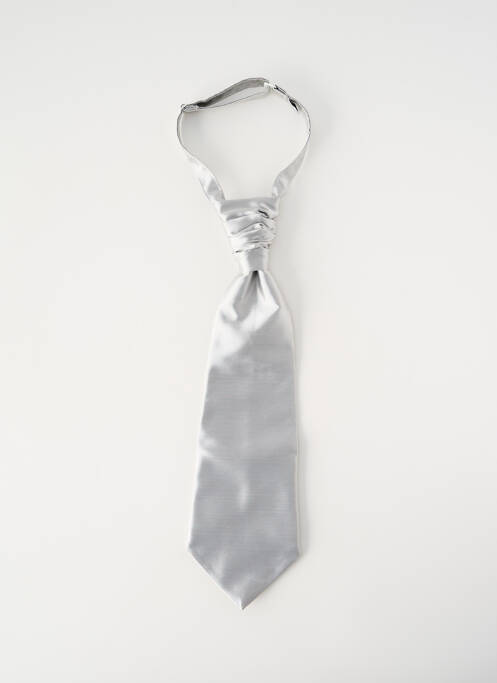 Cravate effet matière satinée argent GRÈGE homme