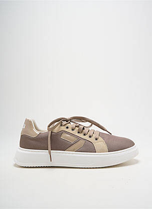 Baskets matière lisse bout rond beige UZS homme