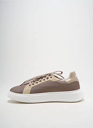 Baskets matière lisse bout rond beige UZS homme