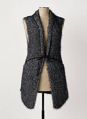 Gilet sans manche maille tricot noir HAJO femme