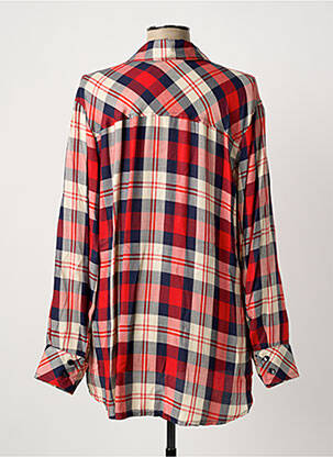 Chemisier coupe cintrée manches longues rouge DEOMINO femme