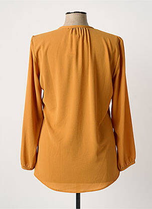 Blouse col rond manches longues jaune FEMMES JE VOUS AIME femme
