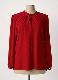 Blouse col rond manches longues rouge FEMMES JE VOUS AIME femme
