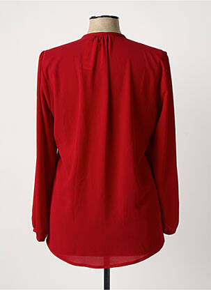 Blouse col rond manches longues rouge FEMMES JE VOUS AIME femme
