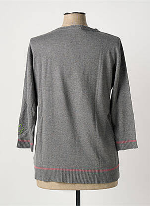 Pull tissage chiné manches 3/4 gris CHRISTA PROBST femme