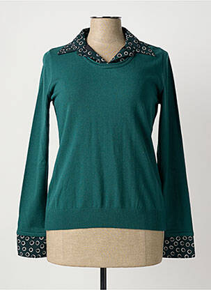 Pull coupe cintrée manches longues vert TELMAIL femme