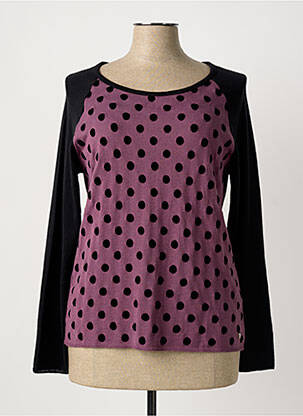 Pull coupe cintrée manches longues violet COTE ANGLAISE femme