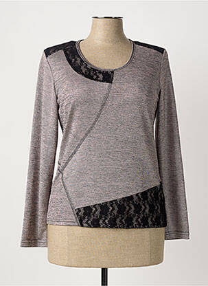 Top stretch manches longues rose ANNA LAURA W. femme