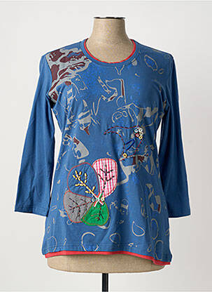 T-shirt manches 3/4 manches 3/4 bleu S.QUISE femme