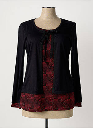 Top stretch manches longues rouge VIE NOCTURNE femme