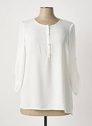 Blouse légère et transparente manches longues blanc HORTENSIA femme