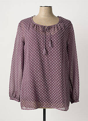 Blouse poignets boutonnés avec fente manches longues violet BARBARA LEBEK femme