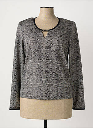 Top stretch manches longues gris ANNA LAURA W. femme