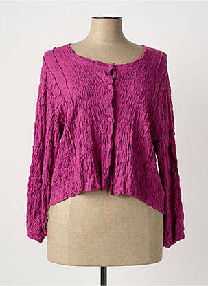 Veste casual col rond rose KAKIE femme