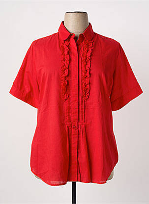 Chemisier coupe droite manches courtes rouge LUISA VIOLA femme