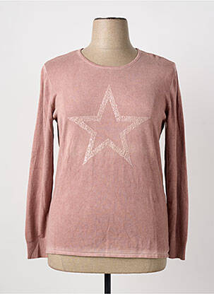 Pull coupe cintrée manches longues rose BARBARA LEBEK femme