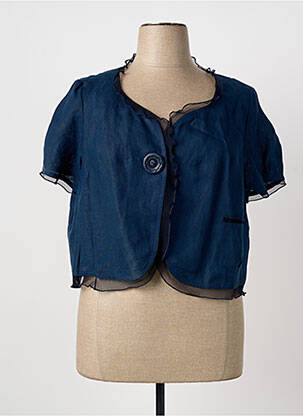 Boléro manches courtes bleu QUATTRO femme