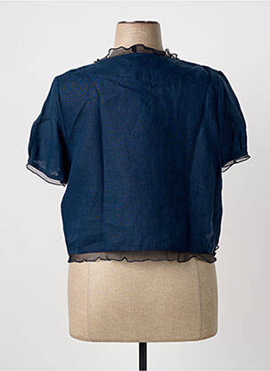 Boléro manches courtes bleu QUATTRO femme