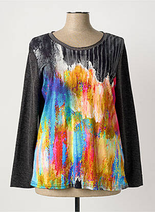 Pull tunique gris FRANCK ANNA femme