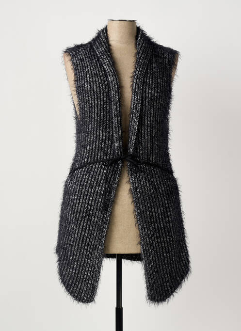 Gilet sans manche maille tricot noir HAJO femme