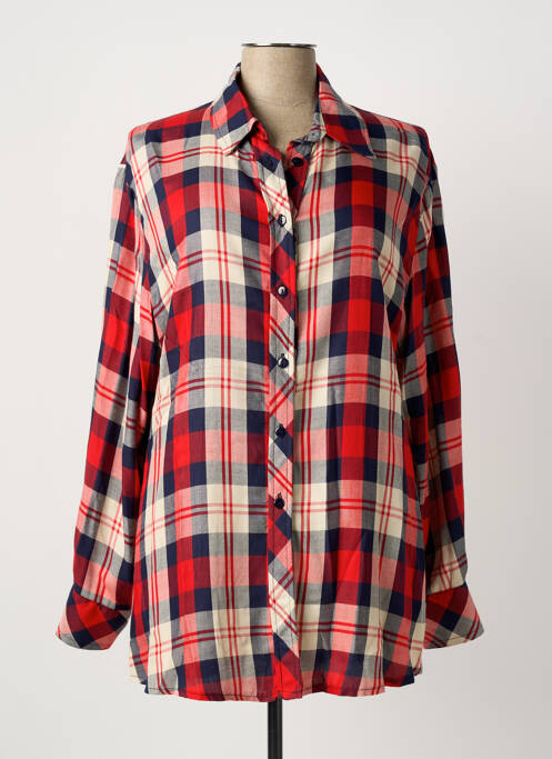 Chemisier coupe cintrée manches longues rouge DEOMINO femme