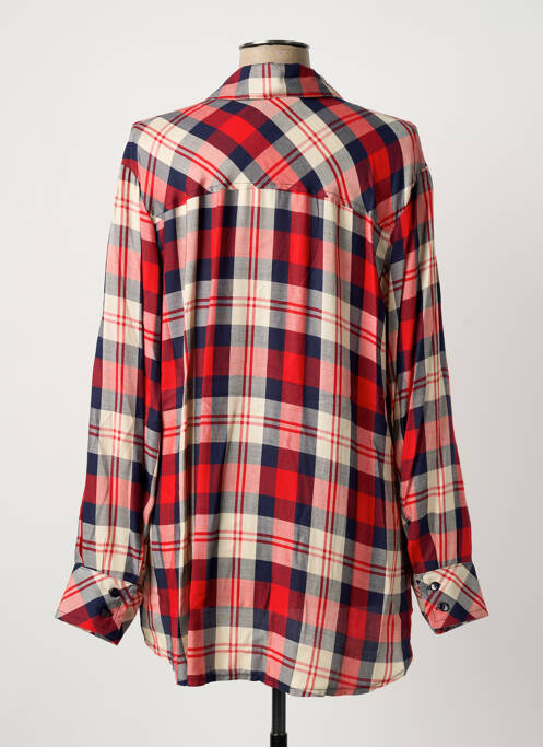 Chemisier coupe cintrée manches longues rouge DEOMINO femme