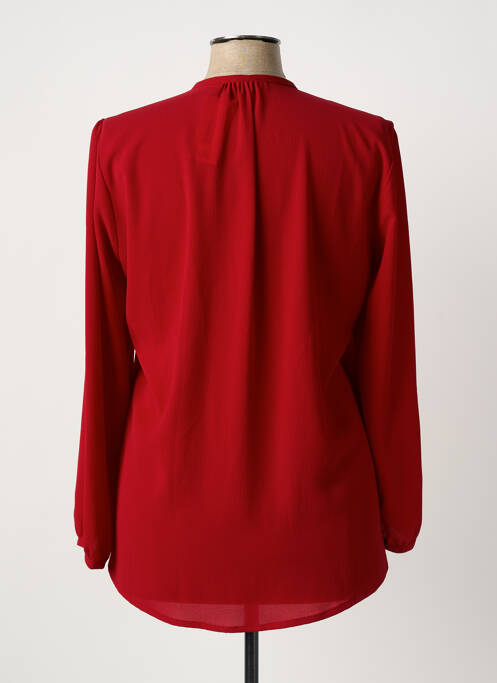 Blouse col rond manches longues rouge FEMMES JE VOUS AIME femme