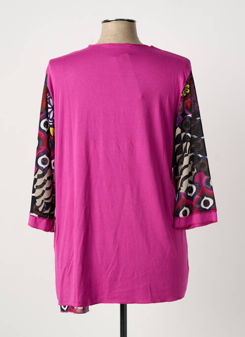 Tunique manches longues col rond rose KAKIE femme