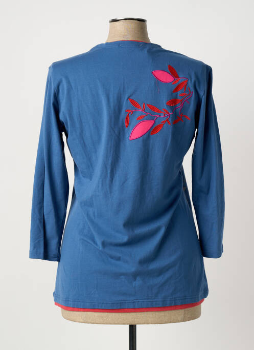 T-shirt stretch manches 3/4 bleu S.QUISE femme