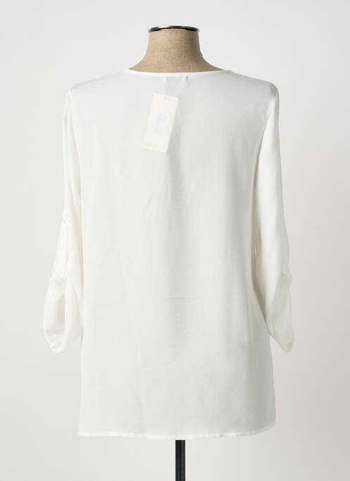 Blouse col rond manches longues blanc HORTENSIA femme