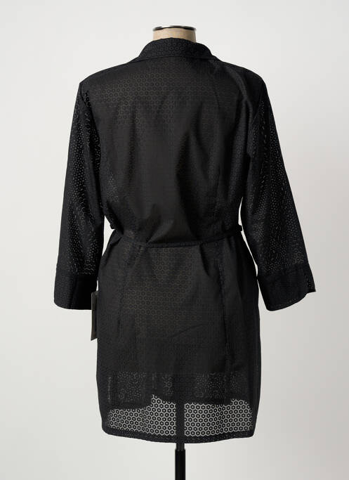 Tunique manches longues tissage crêpe noir MEGAN PARIS femme