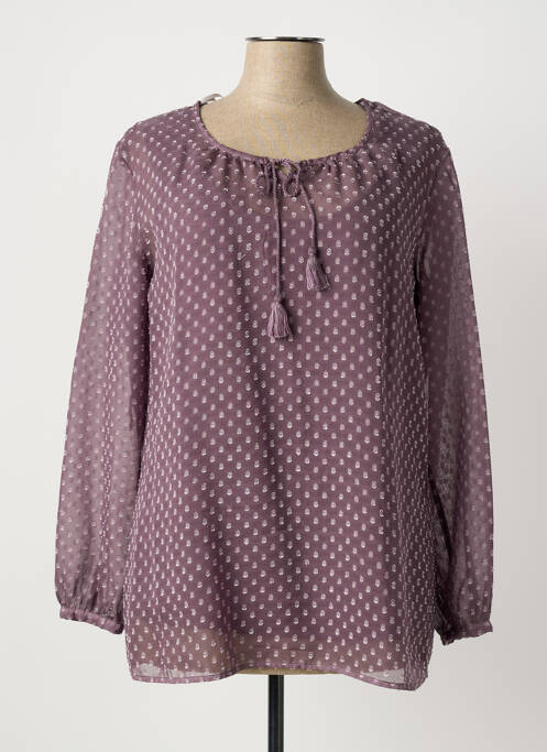 Blouse poignets boutonnés avec fente manches longues violet BARBARA LEBEK femme