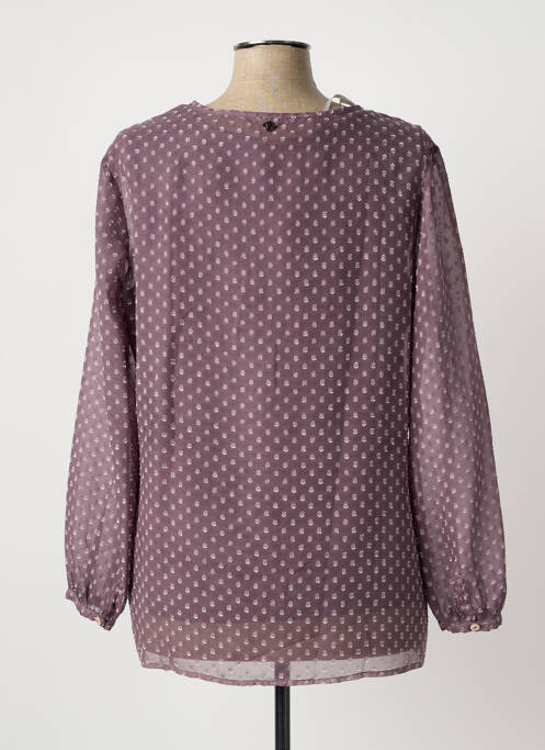 Blouse poignets boutonnés avec fente manches longues violet BARBARA LEBEK femme
