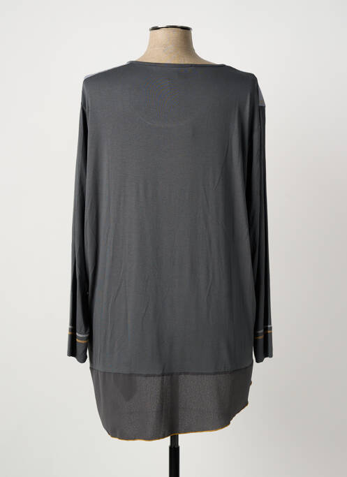 Tunique manches longues tissage crêpe gris KAKIE femme