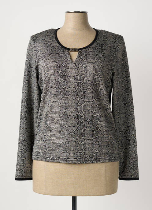 Top stretch manches longues gris ANNA LAURA W. femme