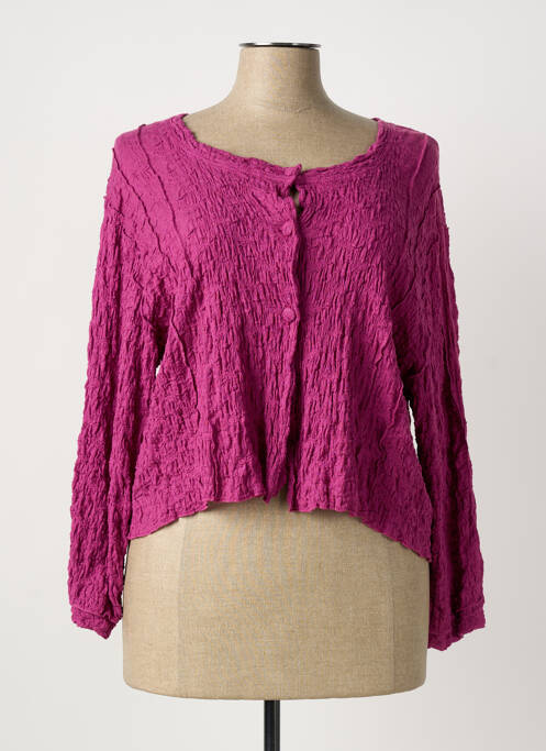 Veste casual col rond rose KAKIE femme