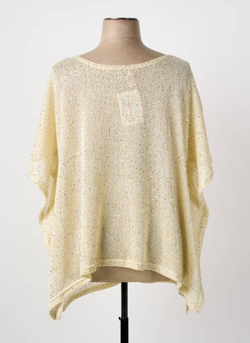 Pull tunique maille souple et aérée manches 3/4 or DEOMINO femme