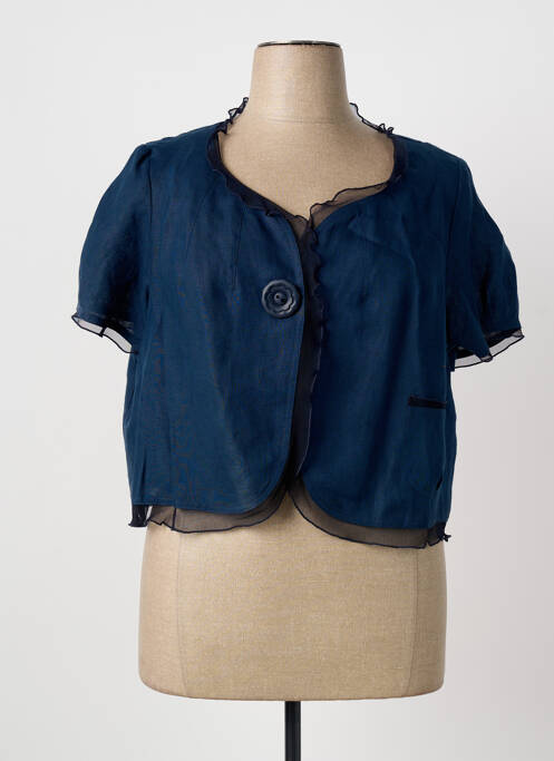 Boléro manches courtes bleu QUATTRO femme