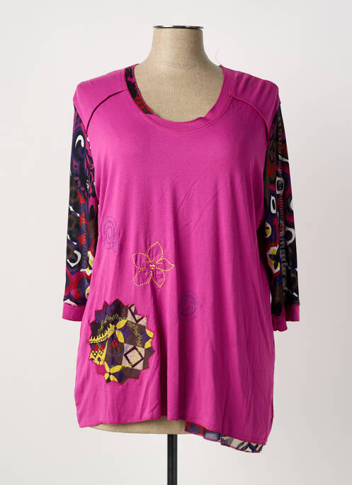 Tunique manches longues rose KAKIE femme