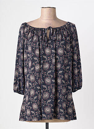 Tunique manches longues tissage crêpe noir MIELO MODA femme