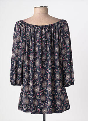 Tunique manches longues tissage crêpe noir MIELO MODA femme