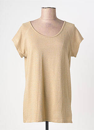 Top stretch manches courtes or MIELO MODA femme