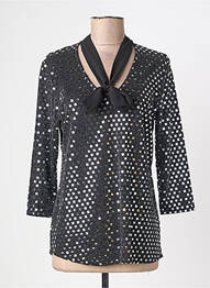 Top coupe cintrée manches 3/4 argent VIE NOCTURNE femme