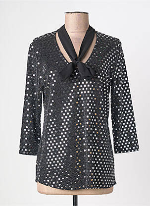 Top coupe cintrée manches 3/4 argent VIE NOCTURNE femme