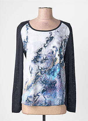 Top tissage crêpe manches longues noir BARBARA LEBEK femme