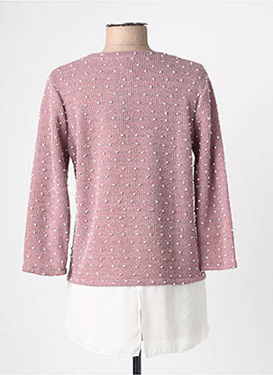Pull tunique col rond manches longues rose NAYAT femme