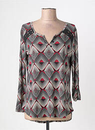 Top tissage jersey manches 3/4 rouge VANGO femme
