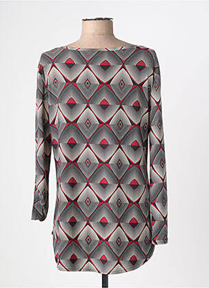 Top tissage jersey manches 3/4 rouge VANGO femme