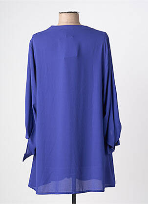 Tunique manches longues tissage crêpe bleu DEOMINO femme